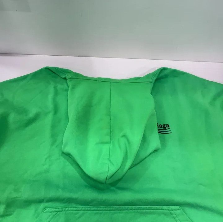 Balenciaga Balenciaga Logo Print Hooded Sweatshirt in Green Size US M / EU 48-50 / 2 - 15 Thumbnail