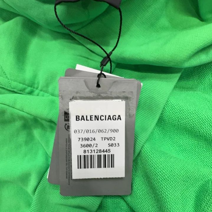 Balenciaga Balenciaga Logo Print Hooded Sweatshirt in Green Size US M / EU 48-50 / 2 - 6 Thumbnail