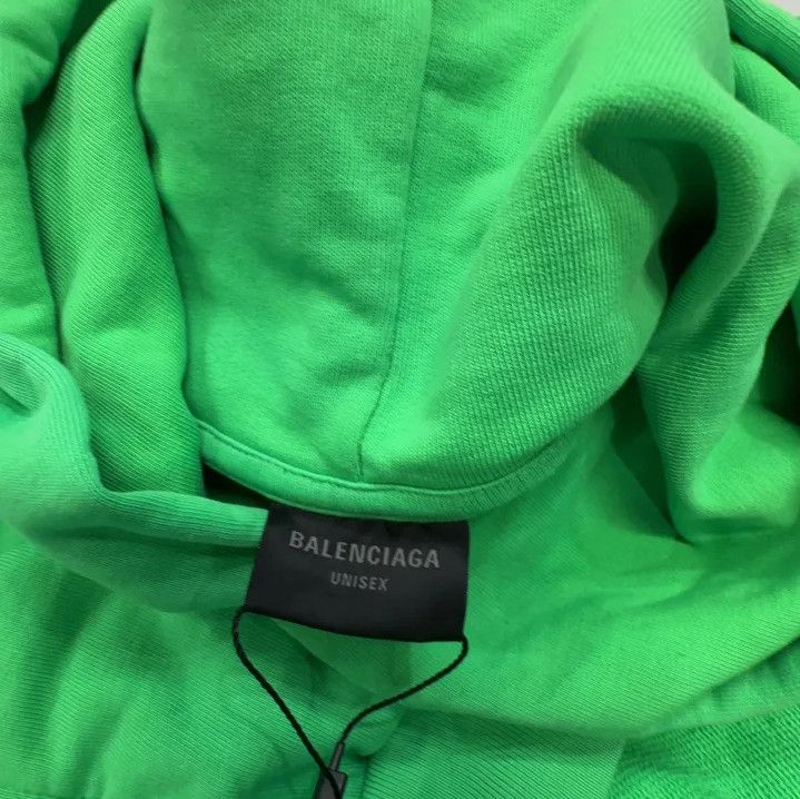 Balenciaga Balenciaga Logo Print Hooded Sweatshirt in Green Size US M / EU 48-50 / 2 - 4 Thumbnail