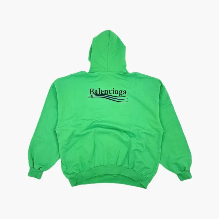 Balenciaga Balenciaga Logo Print Hooded Sweatshirt in Green Size US M / EU 48-50 / 2 - 3 Thumbnail
