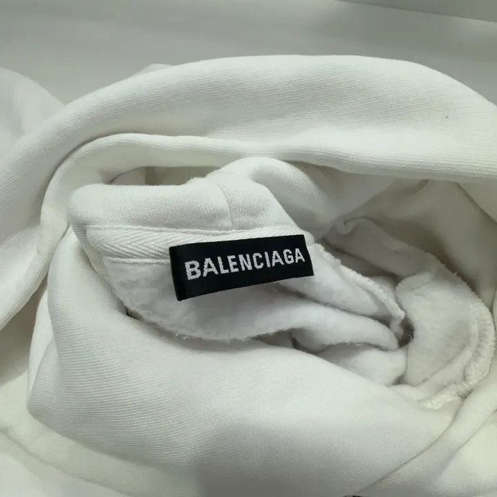 Balenciaga Balenciaga SS22 Logo Printed White Hoodie Size US S / EU 44-46 / 1 - 7 Thumbnail
