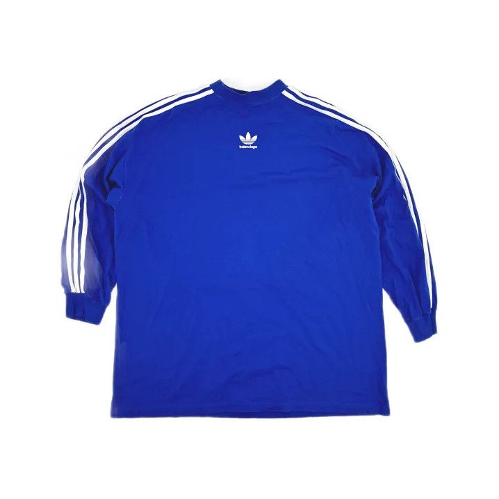 Balenciaga Balenciaga x Adidas Blue Graphic Long Sleeve T-Shirt Size US M / EU 48-50 / 2 - 2 Thumbnail