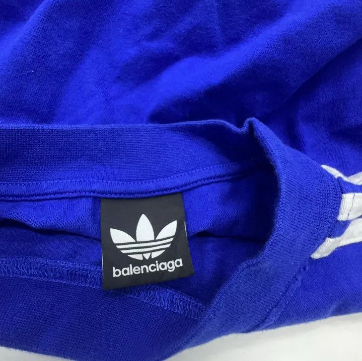 Balenciaga Balenciaga x Adidas Blue Graphic Long Sleeve T-Shirt Size US M / EU 48-50 / 2 - 4 Thumbnail