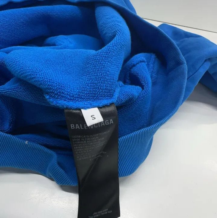 Balenciaga Balenciaga Casual Minimalist Hoodie in Bright Blue Size US S / EU 44-46 / 1 - 4 Thumbnail