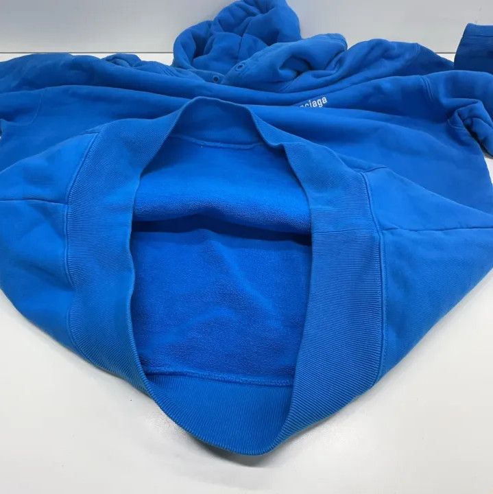 Balenciaga Balenciaga Casual Minimalist Hoodie in Bright Blue Size US S / EU 44-46 / 1 - 12 Thumbnail