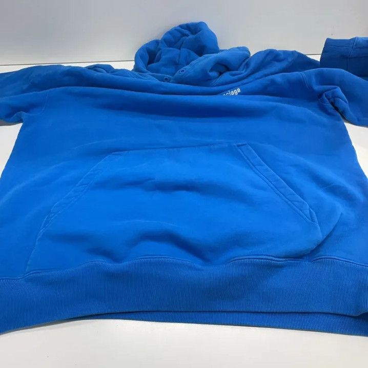 Balenciaga Balenciaga Casual Minimalist Hoodie in Bright Blue Size US S / EU 44-46 / 1 - 11 Thumbnail