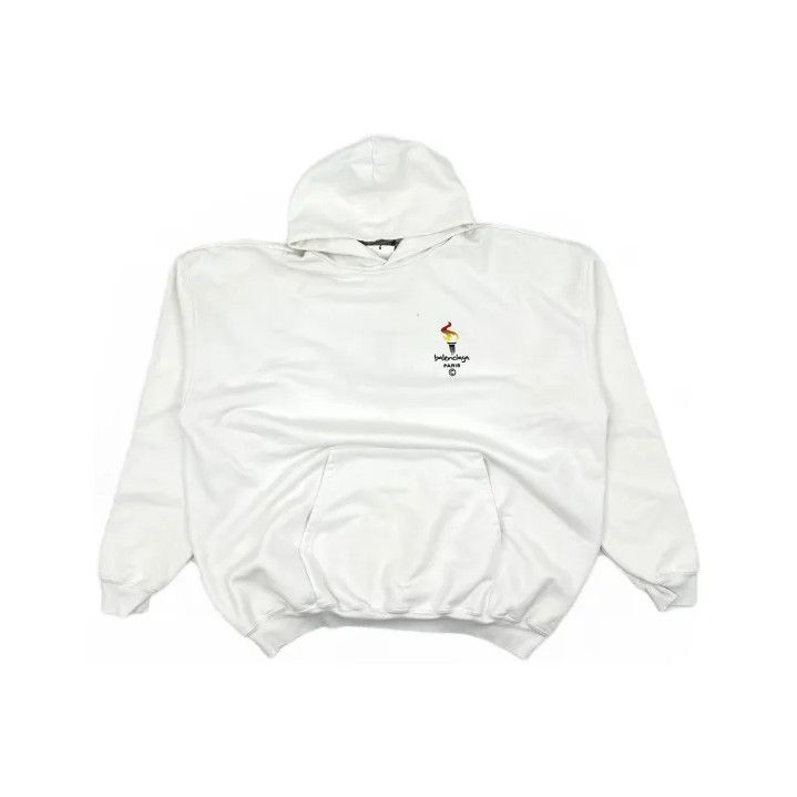Balenciaga Balenciaga Unisex White Long Sleeve Sweatshirt Size US XXS / EU 40 - 2 Thumbnail