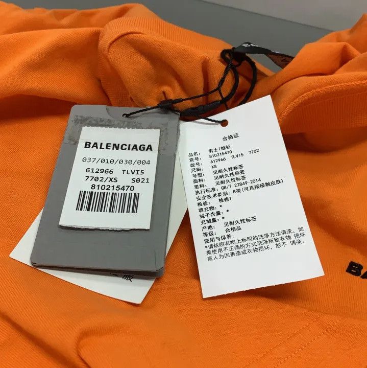 Balenciaga Balenciaga Orange Logo Short Sleeve T-Shirt Size US XS / EU 42 / 0 - 6 Thumbnail