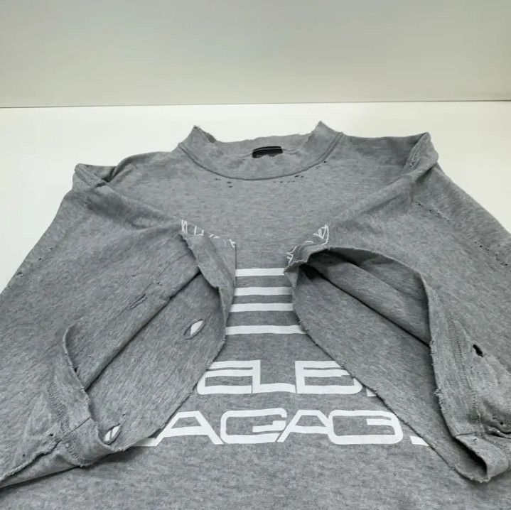 Balenciaga Balenciaga Gray Logo Print Short Sleeve T-Shirt Size US L / EU 52-54 / 3 - 10 Thumbnail