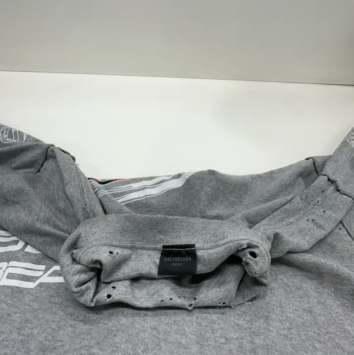 Balenciaga Balenciaga Gray Logo Print Short Sleeve T-Shirt Size US L / EU 52-54 / 3 - 7 Thumbnail
