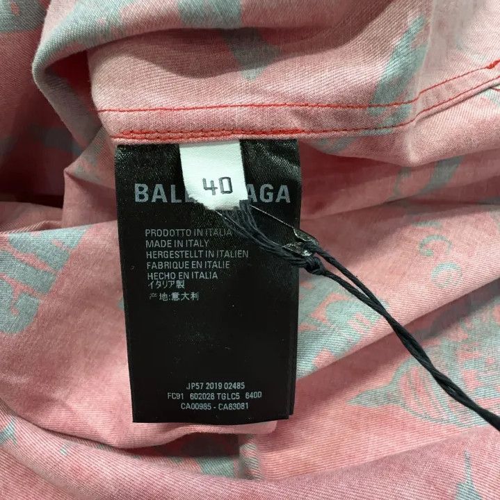 Balenciaga Balenciaga Classic Red Print Short Sleeve Shirt Size US M / EU 48-50 / 2 - 5 Thumbnail