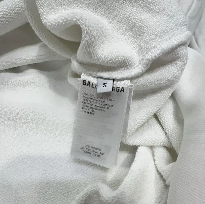 Balenciaga Balenciaga White Long Sleeve Hoodie with Print Size US S / EU 44-46 / 1 - 4 Thumbnail