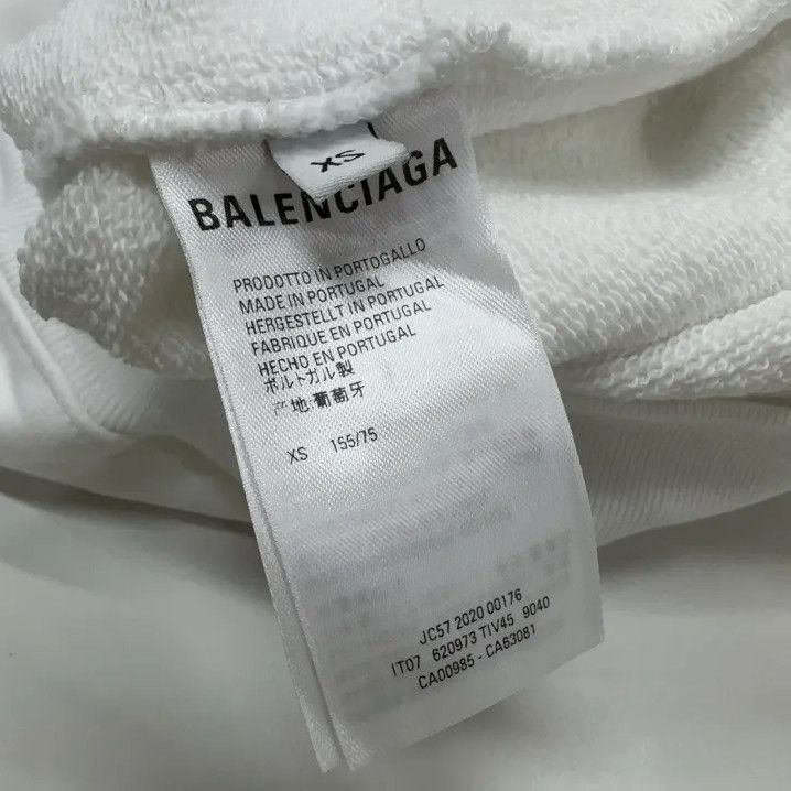 Balenciaga Balenciaga White Printed Long Sleeve Hoodie Size US XS / EU 42 / 0 - 4 Thumbnail