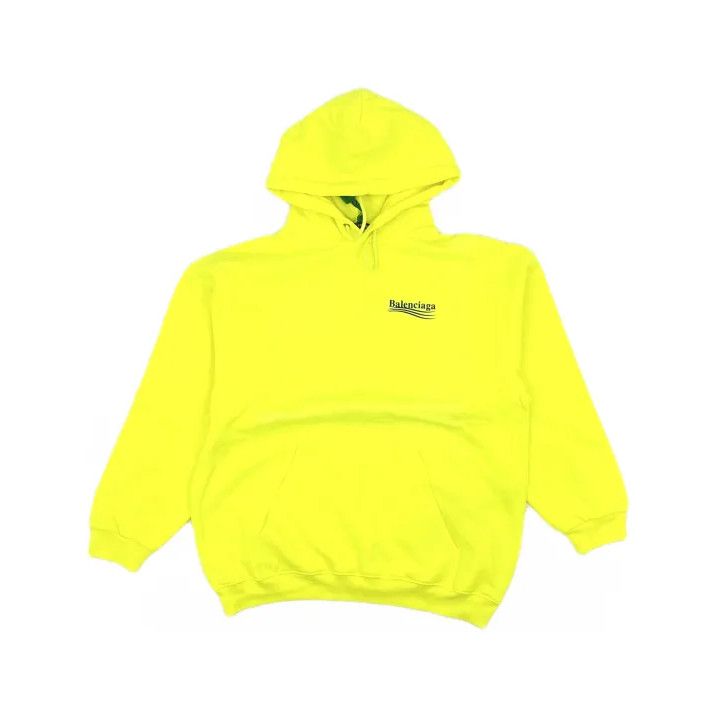 Balenciaga Balenciaga Neon Yellow Logo Long Sleeve Sweatshirt Size US M / EU 48-50 / 2 - 2 Thumbnail