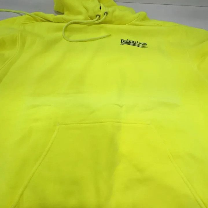 Balenciaga Balenciaga Neon Yellow Logo Long Sleeve Sweatshirt Size US M / EU 48-50 / 2 - 8 Thumbnail