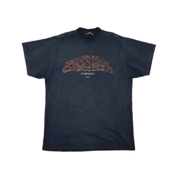 Balenciaga Balenciaga Offshore Graphic Short Sleeve T-shirt Size US M / EU 48-50 / 2 - 2 Thumbnail
