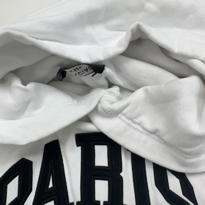 Balenciaga Balenciaga White Paris Logo Hooded Sweatshirt Size US M / EU 48-50 / 2 - 9 Thumbnail