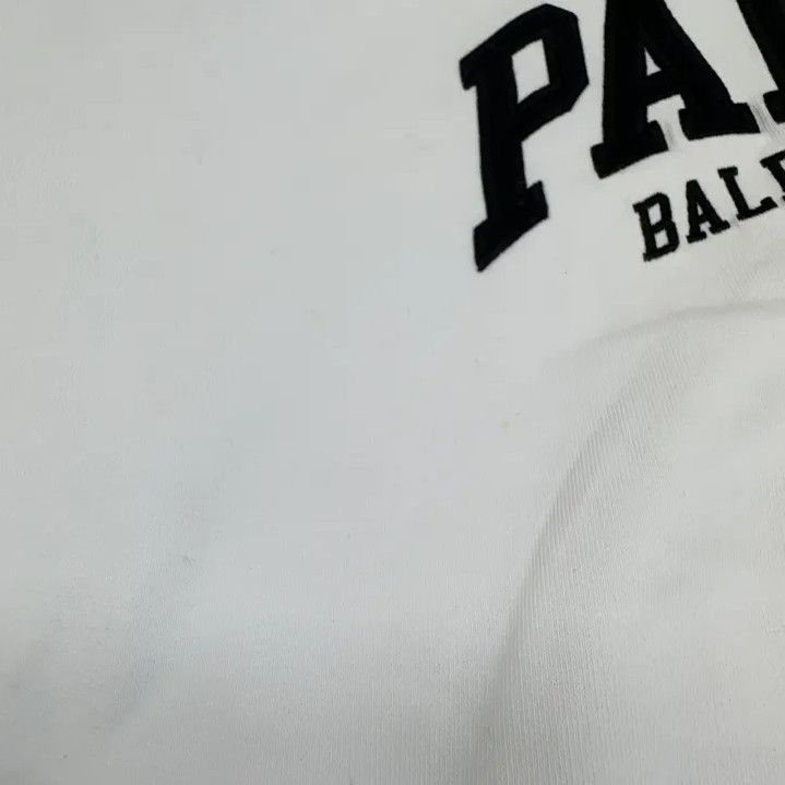 Balenciaga Balenciaga White Paris Logo Hooded Sweatshirt Size US M / EU 48-50 / 2 - 19 Thumbnail
