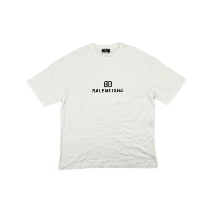 Balenciaga Balenciaga Logo Print White Short Sleeve T-Shirt Size US L / EU 52-54 / 3 - 2 Thumbnail
