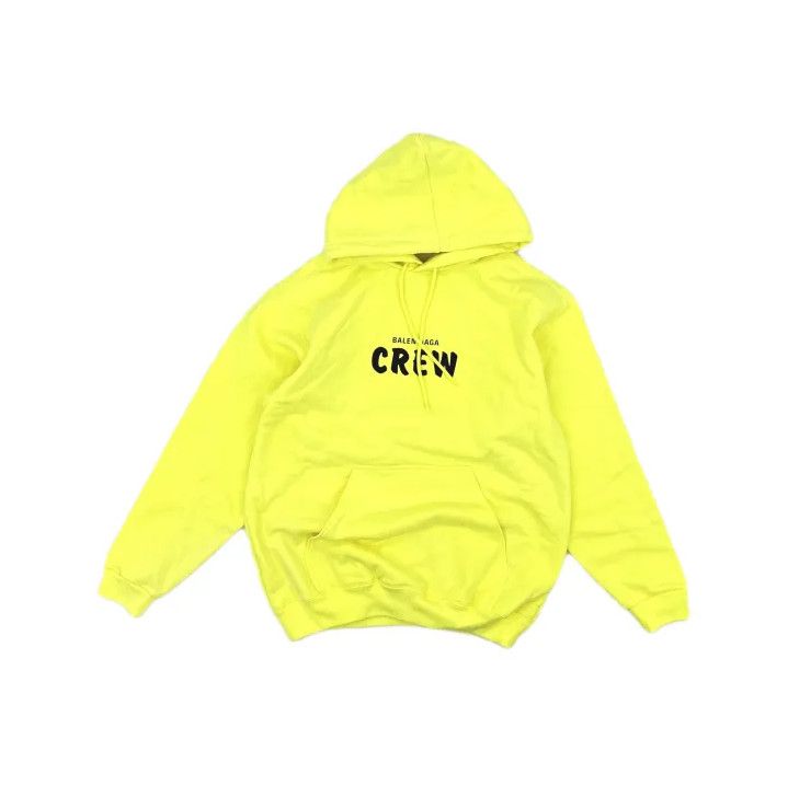 Balenciaga Balenciaga Crew Neon Yellow Hoodie for Men Size US XXS / EU 40 - 2 Thumbnail