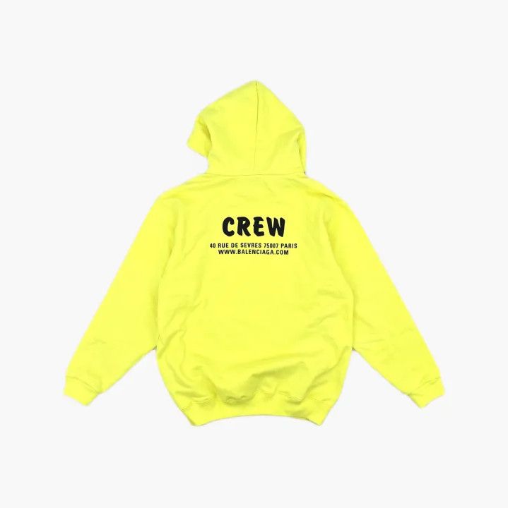 Balenciaga Balenciaga Crew Neon Yellow Hoodie for Men Size US XXS / EU 40 - 3 Thumbnail