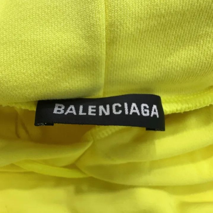 Balenciaga Balenciaga Crew Neon Yellow Hoodie for Men Size US XXS / EU 40 - 5 Thumbnail