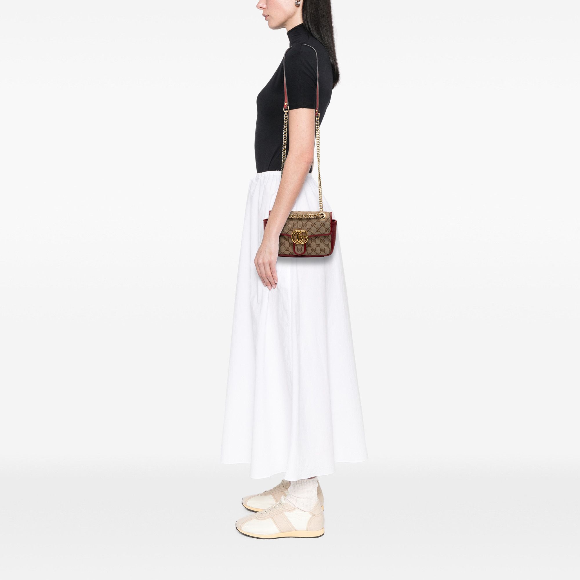 Gucci Gucci Small GG Marmont Matelasse Diagonal GG Canvas and Leather Shoulder Bag Size ONE SIZE - 7 Thumbnail
