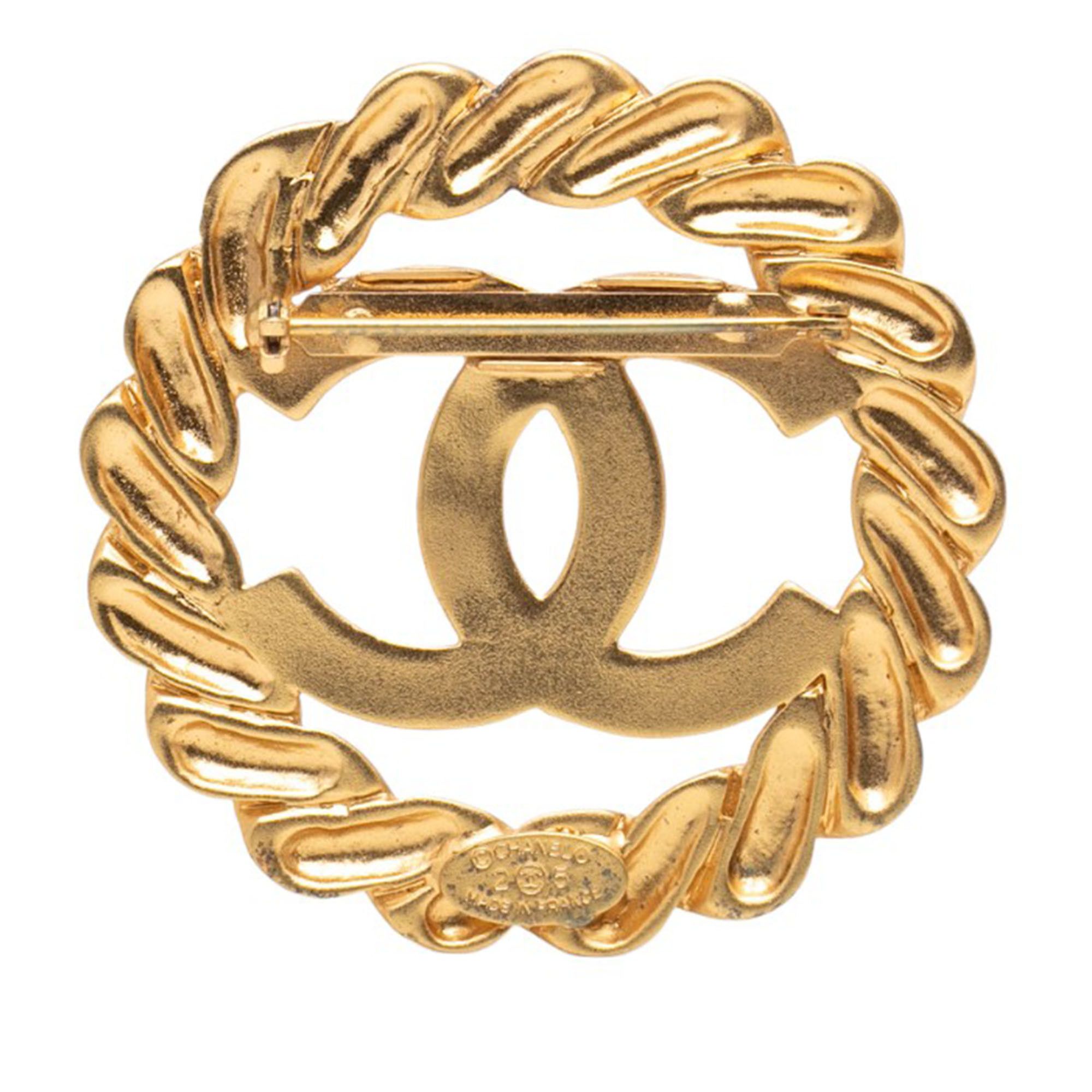 Chanel Chanel CC Gold Plated Round Brooch Size ONE SIZE - 2 Thumbnail