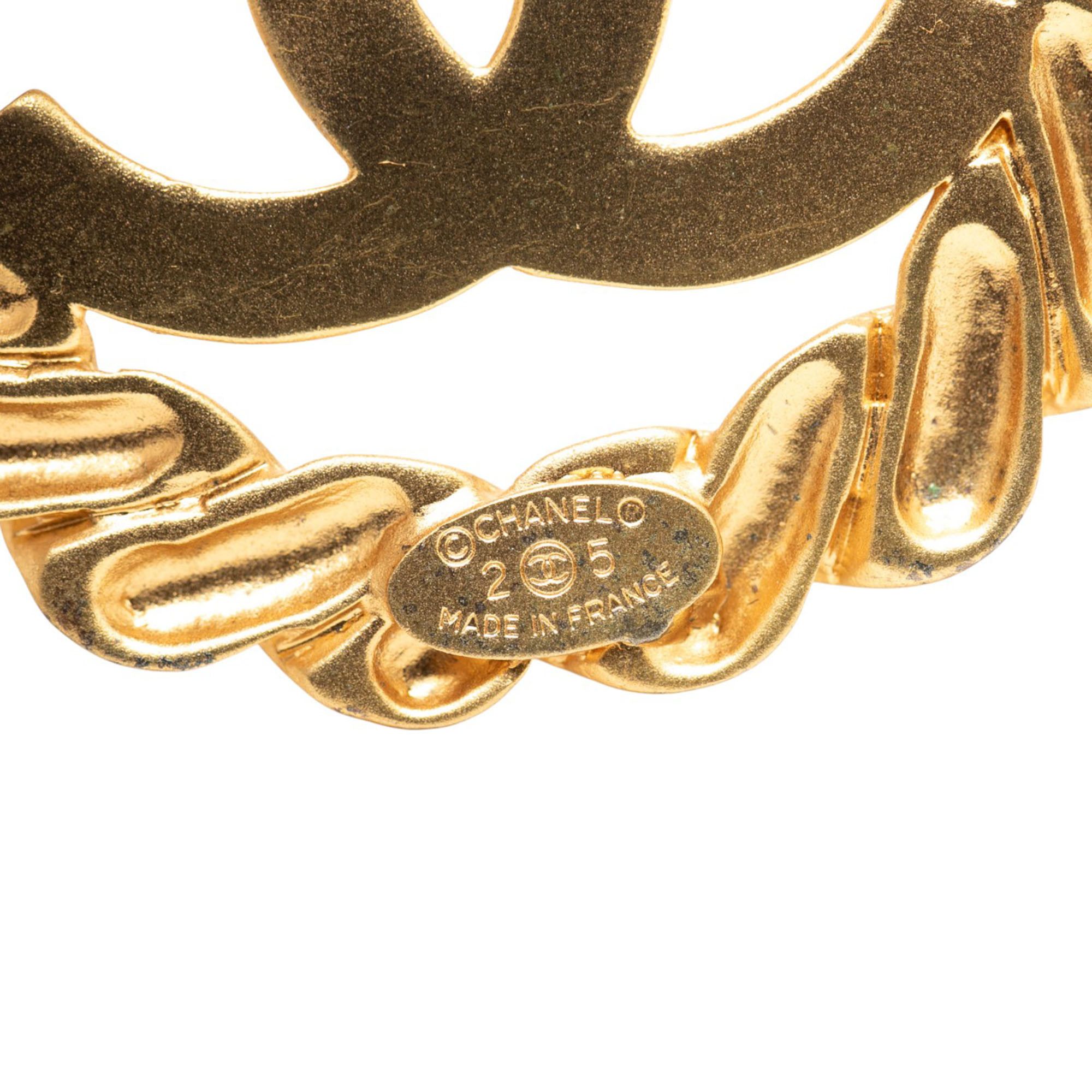 Chanel Chanel CC Gold Plated Round Brooch Size ONE SIZE - 4 Thumbnail