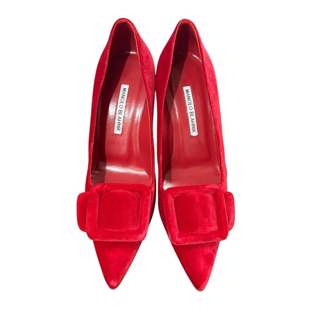 Manolo Blahnik Manolo Blahnik Manolo Blahnik Maysale Velvet Pumps Suede Shoes DUTY FREE for USA Size ONE SIZE - 3 Thumbnail