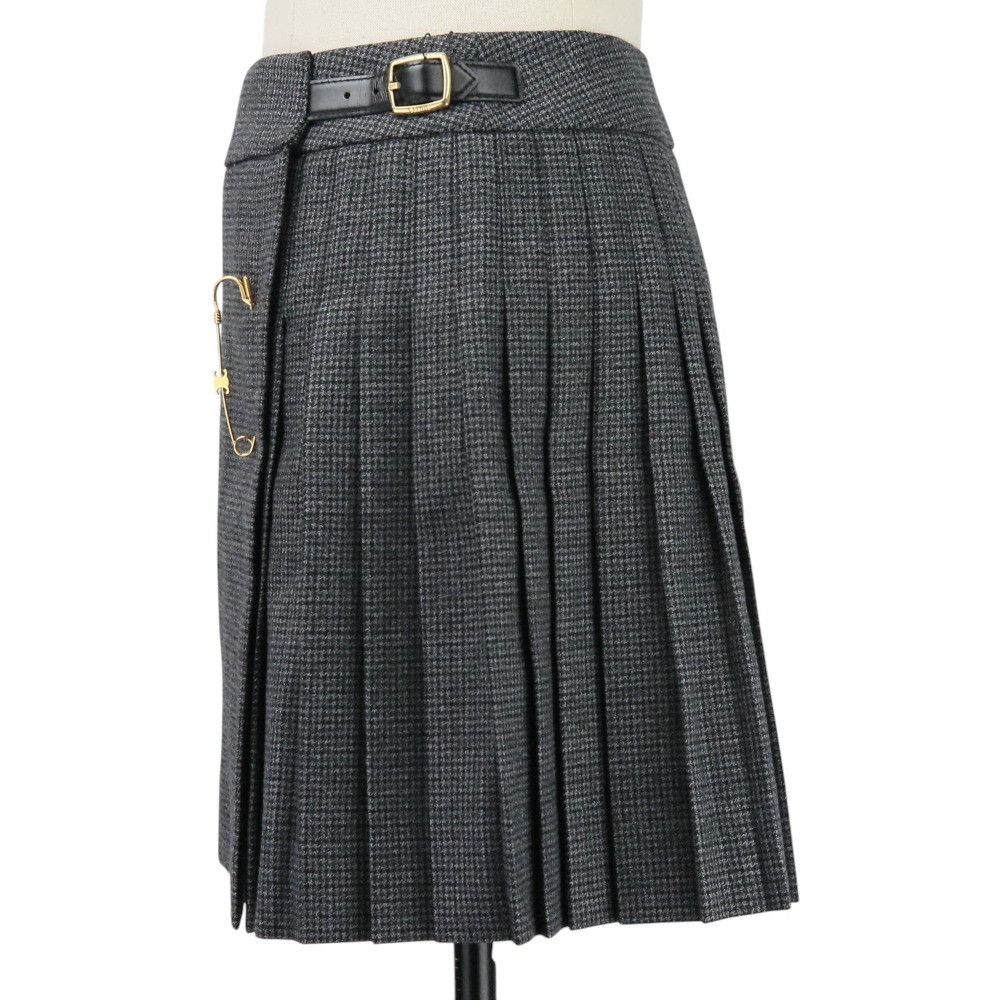 Celine Celine CELINE Pin Detail Pleated Wool Skirt Others Skirts 2J786746W DUTY FREE for USA Size ONE SIZE - 3 Thumbnail