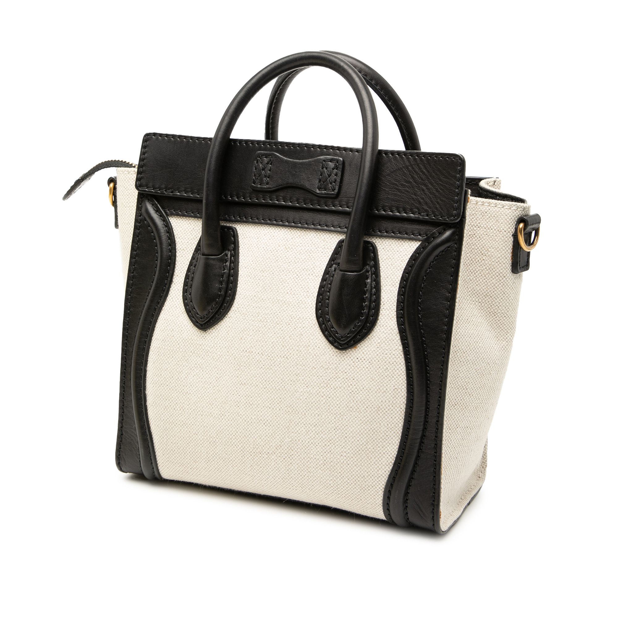 Celine Celine Nano Bicolor Canvas and Leather Luggage Tote Size ONE SIZE - 2 Thumbnail
