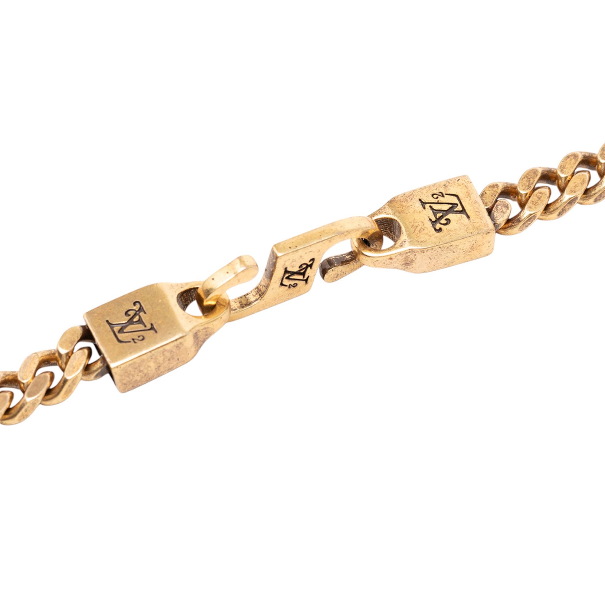 Louis Vuitton Louis Vuitton Nigo Gold Plated Squared Logo Pendant Necklace Size ONE SIZE - 6 Thumbnail