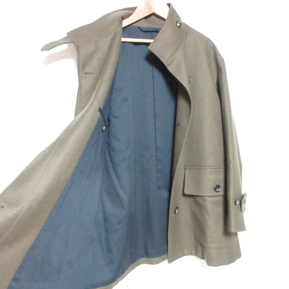 Other Other MARGARET HOWELL MILLED SERGE Wool Coat Leather Outerwear DUTY FREE for USA Size ONE SIZE - 3 Thumbnail