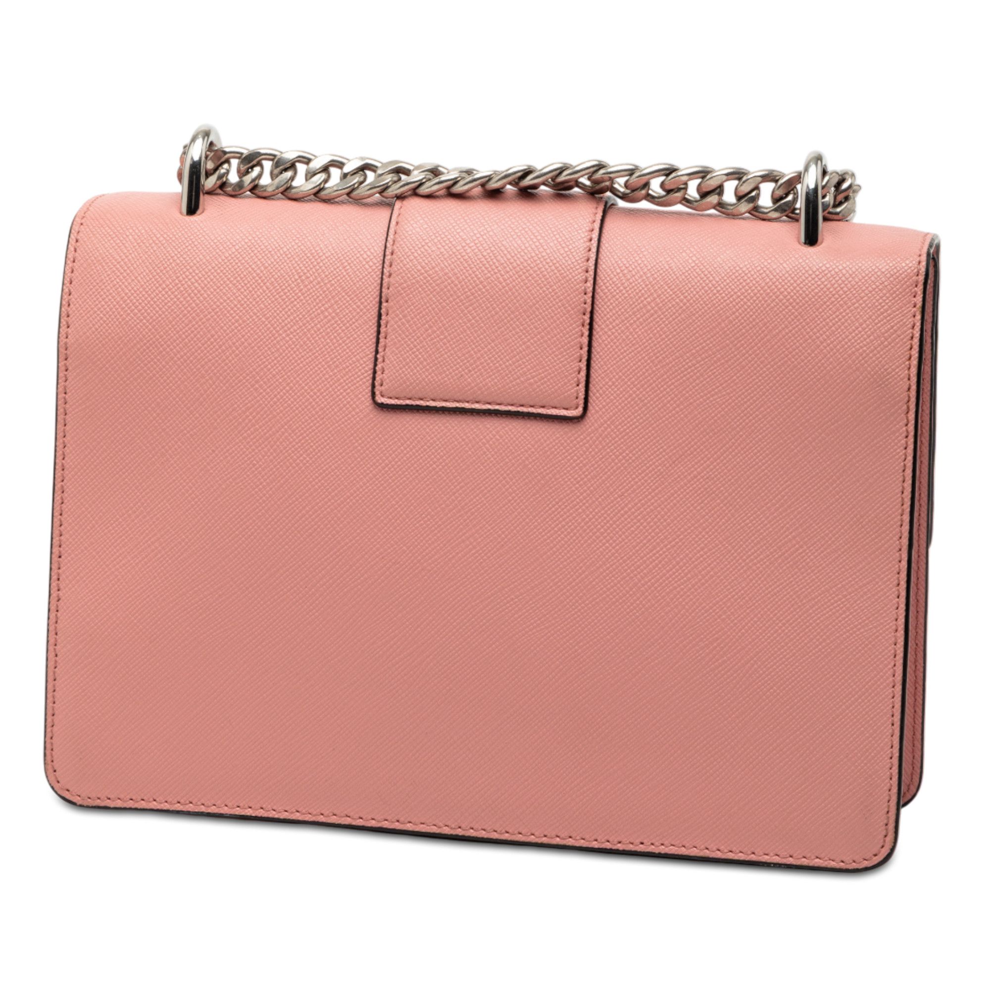 Prada Prada Small Saffiano Sound Lock Chain Crossbody Size ONE SIZE - 2 Thumbnail