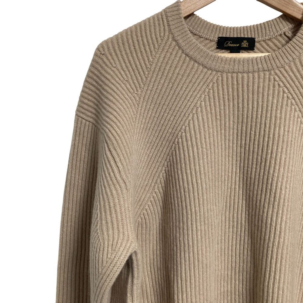 Other Other Drawer 9G Ribbed Crew Neck Wool Knitwear Cotton Tops 6513-105-0922 DUTY FREE for USA Size ONE SIZE - 3 Thumbnail
