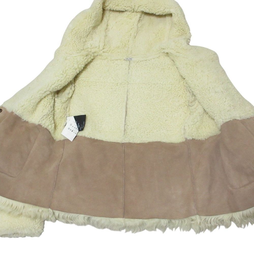 Miu Miu Miu Miu Miu Miu Shearling Hooded Jacket Leather Outerwear DUTY FREE for USA Size ONE SIZE - 6 Thumbnail