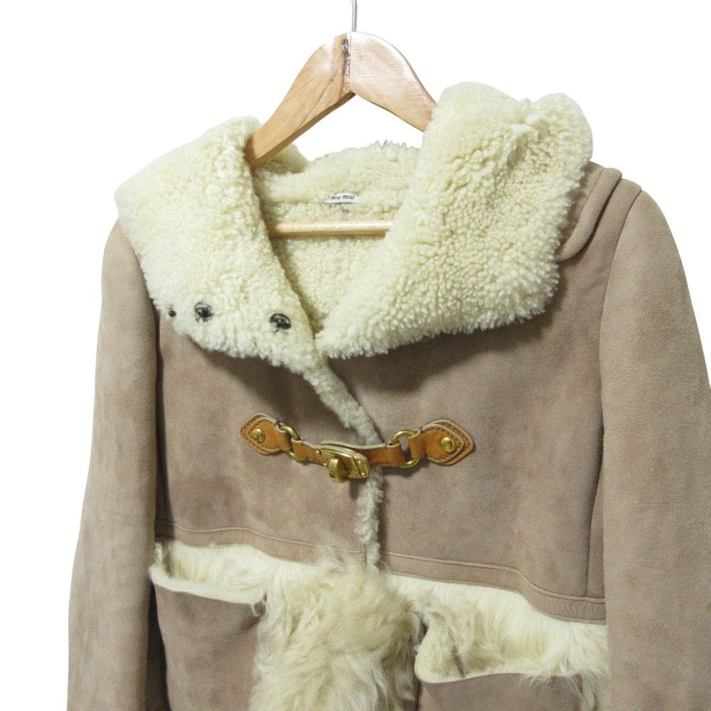 Miu Miu Miu Miu Miu Miu Shearling Hooded Jacket Leather Outerwear DUTY FREE for USA Size ONE SIZE - 3 Thumbnail