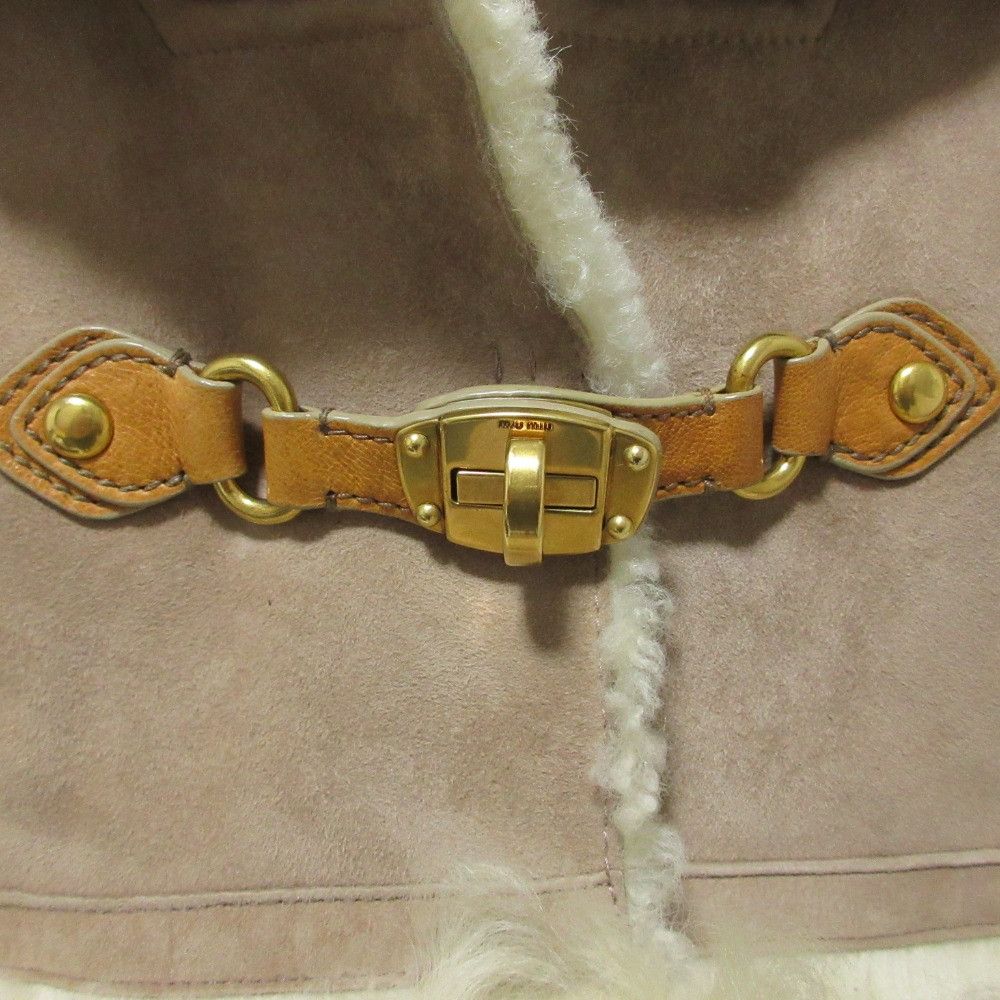 Miu Miu Miu Miu Miu Miu Shearling Hooded Jacket Leather Outerwear DUTY FREE for USA Size ONE SIZE - 4 Thumbnail