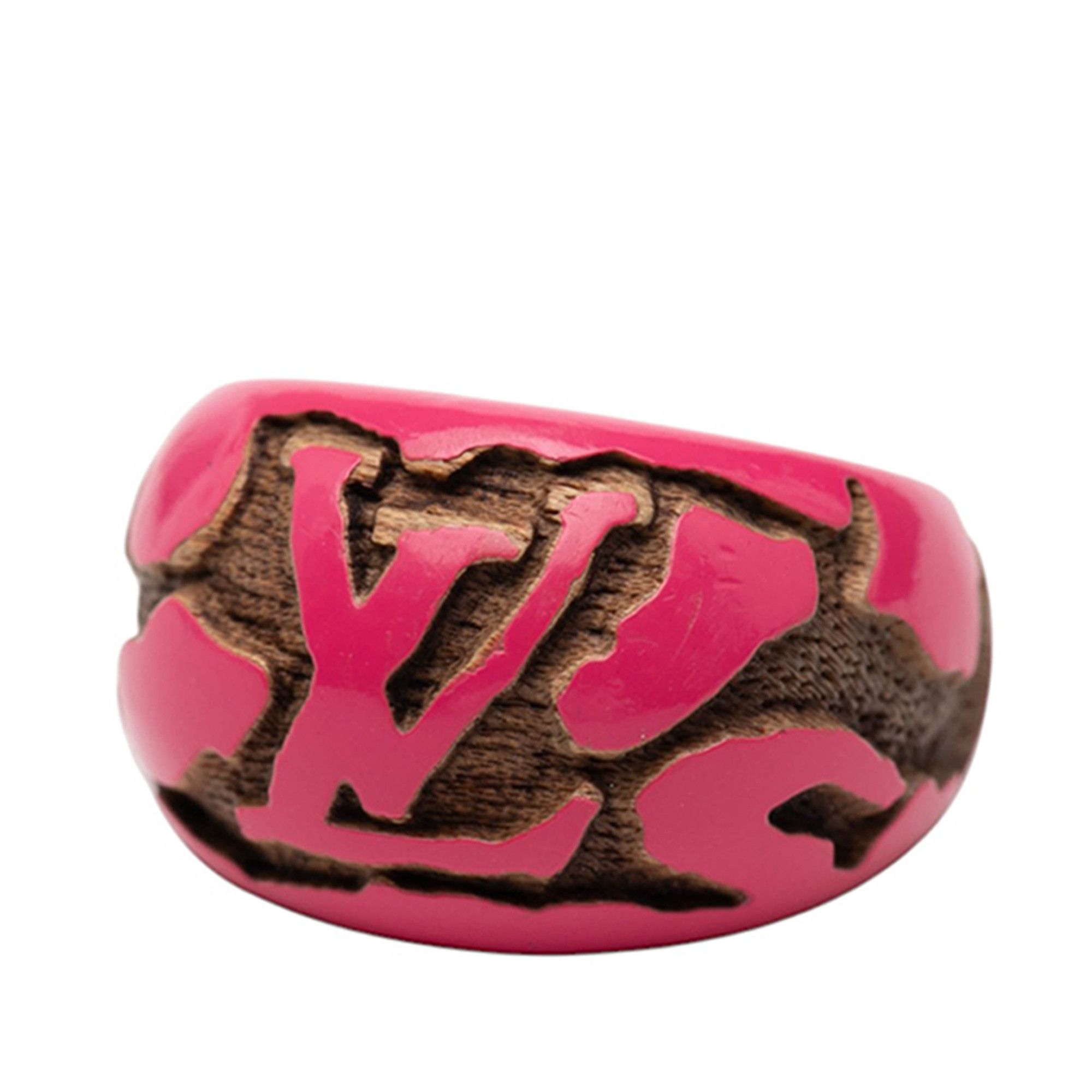 Louis Vuitton Louis Vuitton Lacquered Wood Leomonogram Ring S Size ONE SIZE - 4 Thumbnail