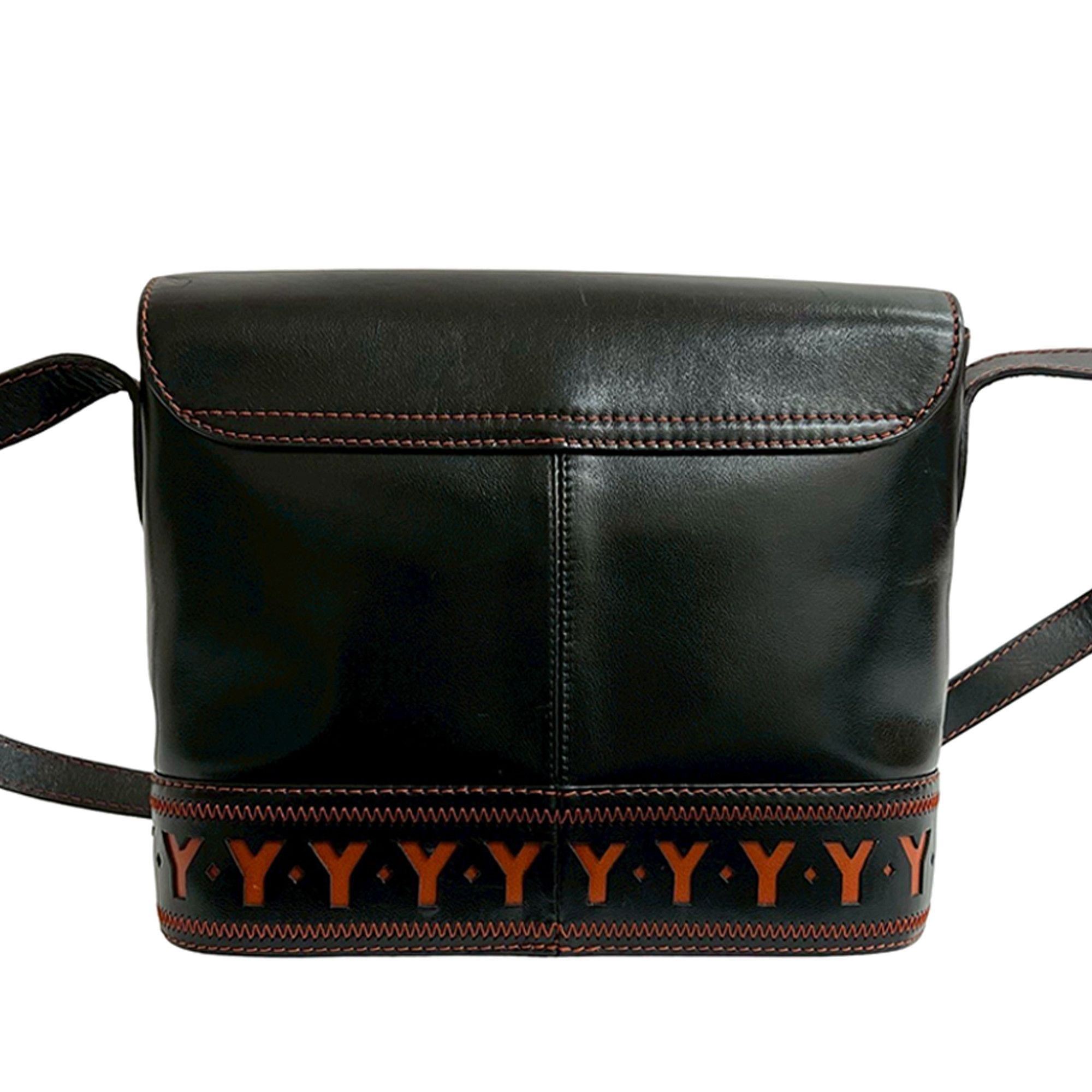 Yves Saint Laurent Yves Saint Laurent Leather Cutout Crossbody Size ONE SIZE - 2 Thumbnail
