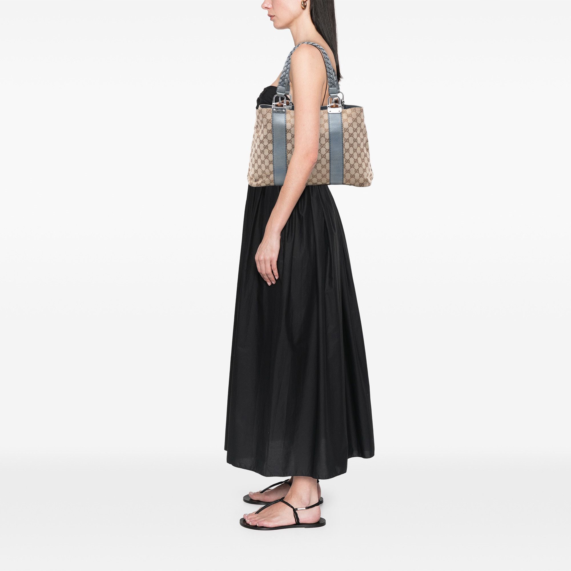 Gucci Gucci Medium GG Canvas Bamboo Libeccio Tote Size ONE SIZE - 7 Thumbnail