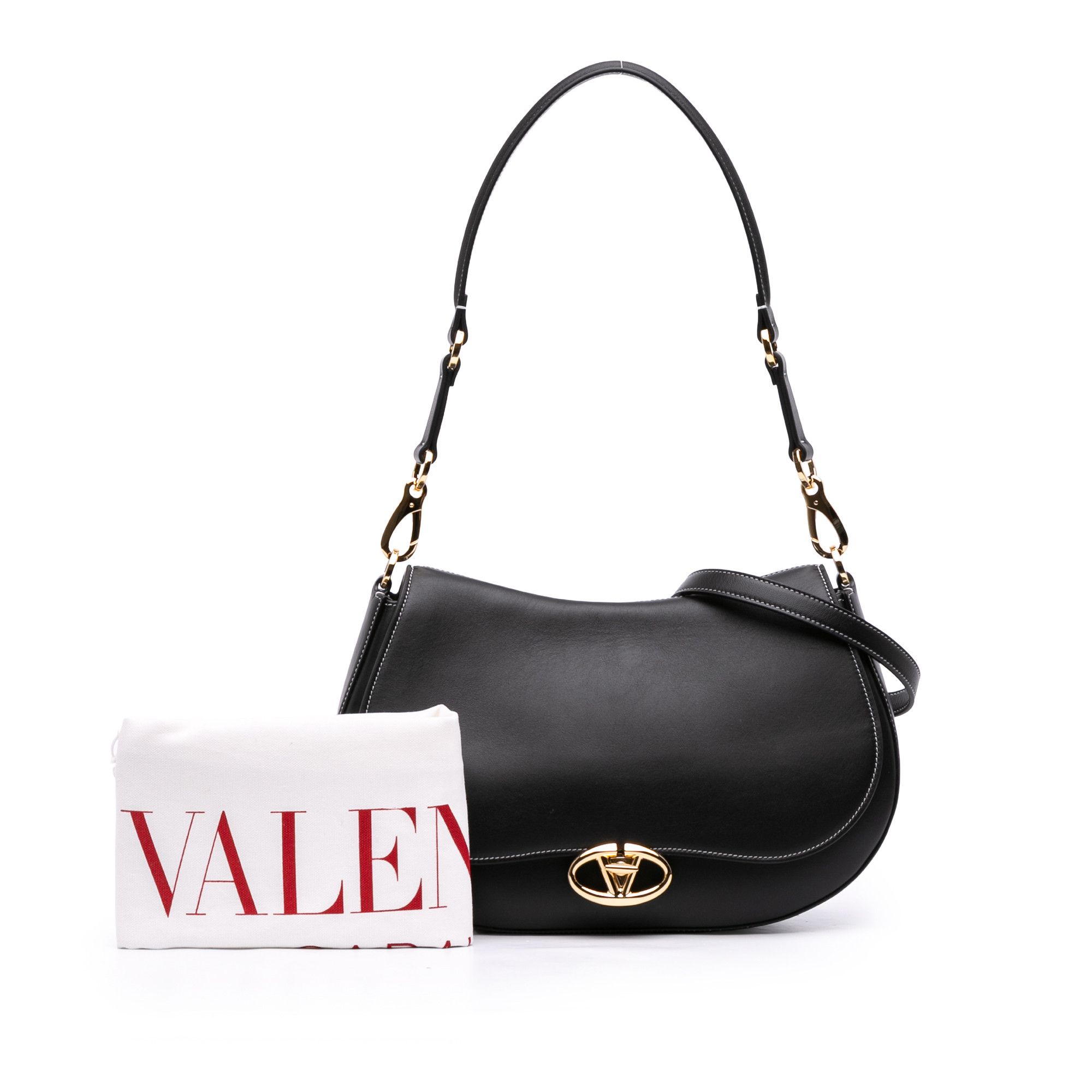 Valentino Valentino Medium Leather Ohval Flap Bag Size ONE SIZE - 11 Thumbnail