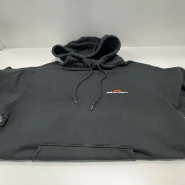 Balenciaga Balenciaga Logo Embroidered Black Hoodie Size US XS / EU 42 / 0 - 10 Thumbnail