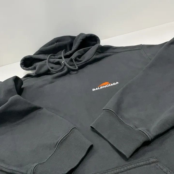 Balenciaga Balenciaga Logo Embroidered Black Hoodie Size US XS / EU 42 / 0 - 14 Thumbnail