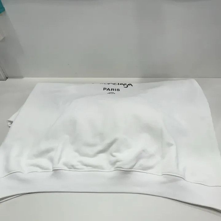 Balenciaga Balenciaga White Long Sleeve Hoodie with Logo Size US S / EU 44-46 / 1 - 11 Thumbnail