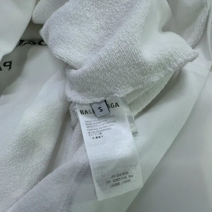 Balenciaga Balenciaga White Long Sleeve Hoodie with Logo Size US S / EU 44-46 / 1 - 4 Thumbnail
