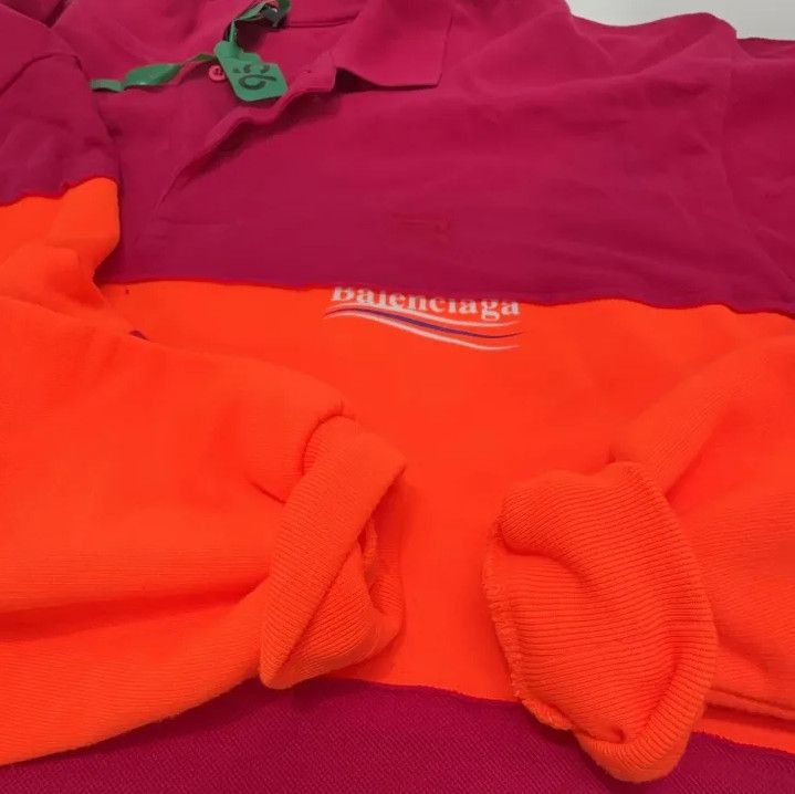 Balenciaga Balenciaga SS21 Patchwork Long Sleeve Polo Shirt Size US XS / EU 42 / 0 - 12 Thumbnail