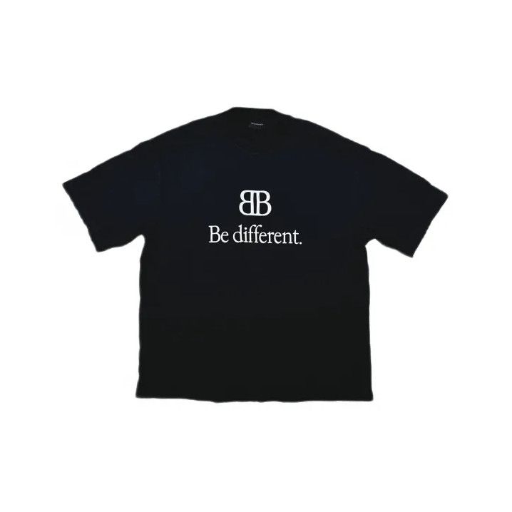 Balenciaga Balenciaga Be Different Embroidered Black T-Shirt Size US M / EU 48-50 / 2 - 2 Thumbnail