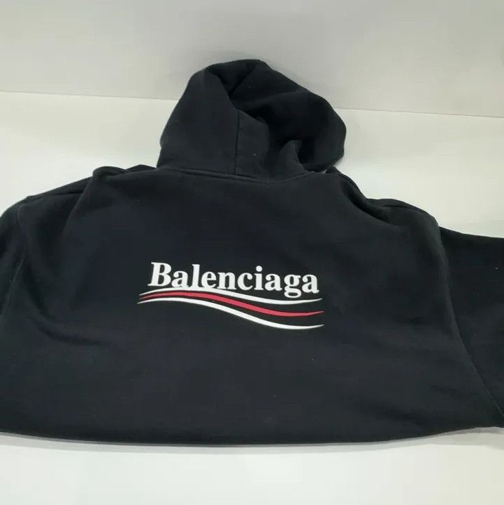 Balenciaga Balenciaga Black Logo Print Hoodie for Unisex Size US XS / EU 42 / 0 - 13 Thumbnail